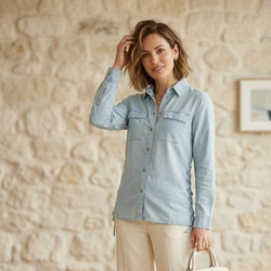 CHEMISE JEAN CLAIR LACETS COT�S EVA KAYAN - ANN'MODE 