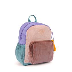 11402 ASH - CORDUROY LAVENDER+ O.ROSE : CARTABLE MATERNELLE  - Maroquinerie Diot Sellier