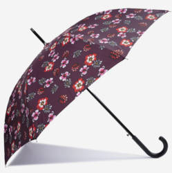 09457 - PARAPLUIE Canne AUTO 8 baleines FLEURS PENSEES Ouver - Maroquinerie Diot Sellier