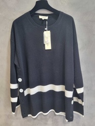 PULL NOIR ET BLANC MAUD ET SACHA - ANN'MODE 