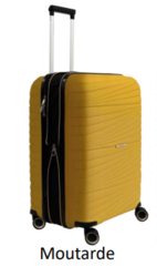 335/55 VALISE EXTENSIBLE POLYPROPYLENE 55CM LYS MOUTARDE - Maroquinerie Diot Sellier