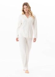 Le chat Luna 106  Pyjama imprim cleste ivoire/dor - Un Temps Pour Elle - Lingerie