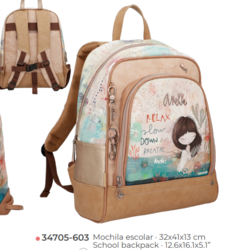 34705-603 SAC A DOS SCOLAIRE  ANEKKE MEDITERRANEAN EPUISE - Maroquinerie Diot Sellier