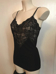 Madiva Arianna Caraco Laine & Soie noir  plastron dentelle - Un Temps Pour Elle - Lingerie