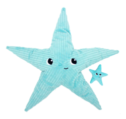75400 : PELUCHE ETOILE DE MER WAHOU MAMAN ET SON BEBE BLEU A - Maroquinerie Diot Sellier