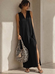 ROBE LONGUE NOIR EVA KAYAN - ANN'MODE 