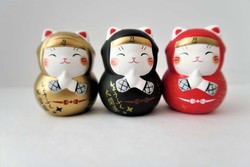 Chat ninja daruma avec message omikuji - Comptoir du Japon
