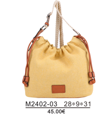 M2402-03 SAC MOCCA EN JUTE BANDOULIERE MARIA - Maroquinerie Diot Sellier