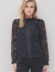 CHEMISE DENTELLE NOIRE NU DENMARK  - ANN'MODE 
