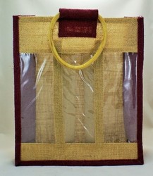 Sac cadeau en toile de jute teinte 3 bouteilles - Ferme Fruirouge