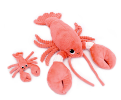 75601 : PELUCHE HOMARD ILOVEYOI MAMAN ET SON BEBE CORAIL - L - Maroquinerie Diot Sellier