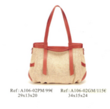 A106-02GM PAILLE SYNTHET GARNI CUIR VACHETTE - Maroquinerie Diot Sellier