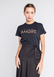TEE SHIRT CIAO AMORE STRASS LOKITA MILANO - ANN'MODE 