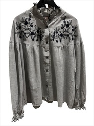 BLOUSE BOHME  BRODERIES FLORALES - ANN'MODE 
