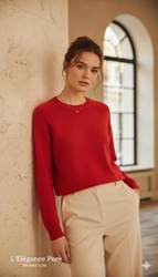 PULL LAINE MRINOS ROUGE MAUD ET SACHA - ANN'MODE 