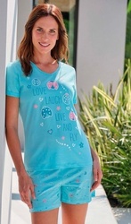 Massana P261209 pyjama short en coton bleu  - Un Temps Pour Elle - Lingerie