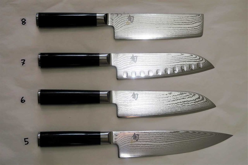 Couteau Shun Classic KAI lame damassÃ©e - Couteau de Chef, Santonku, Nakiri  - Voir en grand