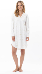 Le chat Luna 101 Chemise de nuit imprim cleste ivoir/dor - Un Temps Pour Elle - Lingerie