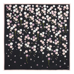 Furoshiki 90cm, carr de tissu japonais, sakura noir - Comptoir du Japon