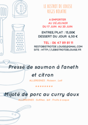 A EMPORTER  - LE BISTROT DE LOUISE