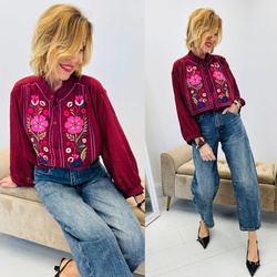 BLOUSE BORDEAUX STYLE BOH�ME  - ANN'MODE 