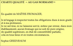 Charte Qualité - Les engagements du Gas Normand - FROMAGERIE AU GAS NORMAND - DIJON
