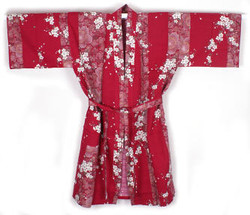 Yukata court, fleurs de cerisier - Comptoir du Japon