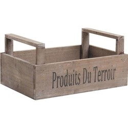 Cagette en bois teint Produit du terroir 26 cm - Ferme Fruirouge