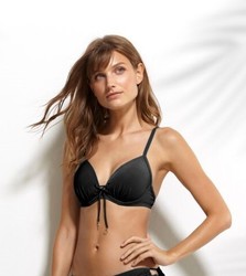 Watercult Summer Solids haut bikini coqué noir maille côtelé - Un Temps Pour Elle - Lingerie