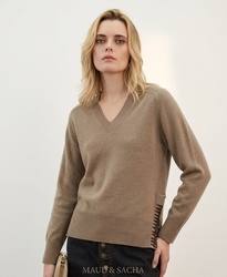 PULL COL V CHAMOIS MAUD ET SACHA - ANN'MODE 