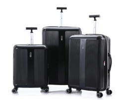 9925-55 VALISE POLYCARBONATE NOIRE LYS 55 CM - Maroquinerie Diot Sellier