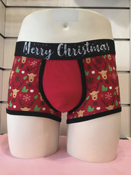 Geronimo Boxer de Nol en coton rouge Merry Christmas - Un Temps Pour Elle - Lingerie