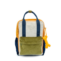 10901 IVY - CORDUROY OCRE + KHAKI : CARTABLE MATERNELLE OKER - Maroquinerie Diot Sellier