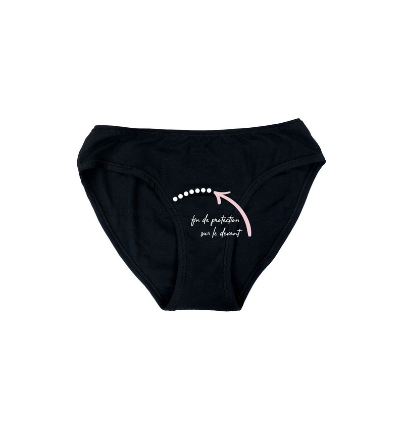 Achel Lemaiheu culotte menstruelle française coton bio noir absorbante intraversable sans coutures  - Voir en grand
