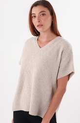 PULL MANCCHES COURTES BEIGE MAUD ET SACHA - ANN'MODE 