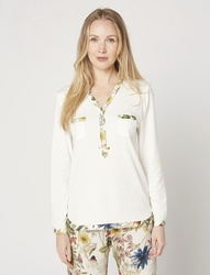 Le chat pyjama tiffany coton blanc avec imprim botanique - Un Temps Pour Elle - Lingerie