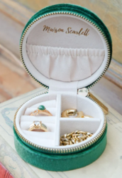 YVONNE - Boite  bijoux SCARLETT VELOURS - Maroquinerie Diot Sellier