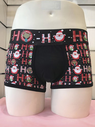 Geronimo Boxer de Nol en coton noir imprim Pre Nol - Un Temps Pour Elle - Lingerie
