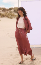 JUPE SATIN BOIS DE ROSE YEST  - ANN'MODE 