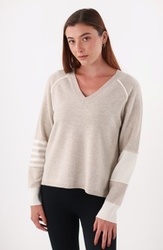 PULL BICOLORE BEIGE/ECRU MAUD ET SACHA  - ANN'MODE 