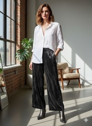 PANTALON LARGE VELOURS NU DENMARK  - ANN'MODE 