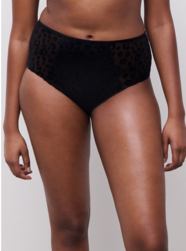 Chantelle Girls culotte taille haute Velours lopard noir - Un Temps Pour Elle - Lingerie