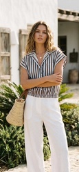 CHEMISIER BLOUSON RAY� MAISON LIPANO� - ANN'MODE 