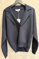 PULL COL V BLEU NUIT EVA KAYAN  - ANN'MODE 