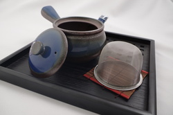 Théière japonaise kyusu bleu brun  - Comptoir du Japon