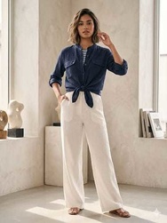 CHEMISE MARINE EN VOILE DE COTON EVA KAYAN - ANN'MODE 