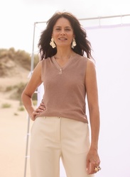TOP EN MAILLE NUDE/OR YEST - ANN'MODE 