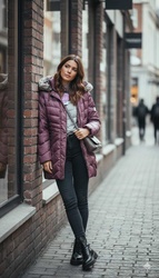 DOUDOUNNE DUVET 3/4 VIOLINE LEBEK - ANN'MODE 