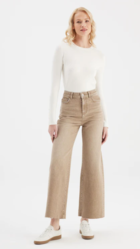 JEAN WIDE LEG AURA CUP OF JOE DENIM  - ANN'MODE 
