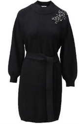 ROBE TRICOT NOIR COL ORN� DE STRASS K-DESIGN - ANN'MODE 